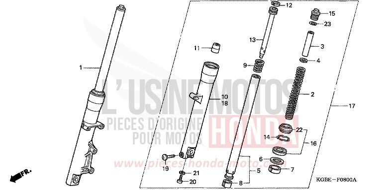 FOURCHETTE AVANT von Shadow VT125C NOIR (NH1) von 2001